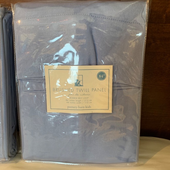 Pottery Barn Kids Brushed Blue Twill Curtains - 2 Panels - Picture 2 of 5